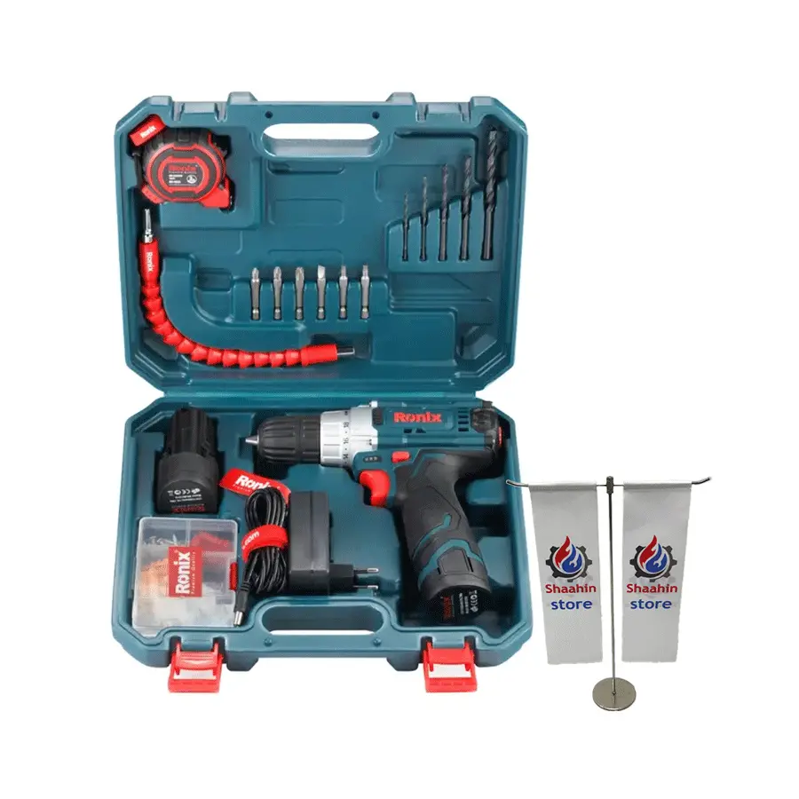 کیت دریل شارژی 12 ولت رونیکس مدل RS-8613 دو باتری